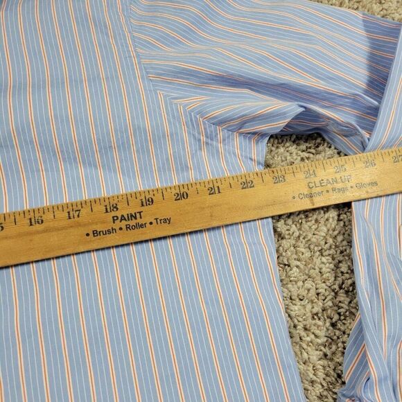 Polo Ralph Lauren Shirt Mens 16 34/35 Blue Orange Long Sleeve Estate Stripe FLAW - Picture 3 of 8